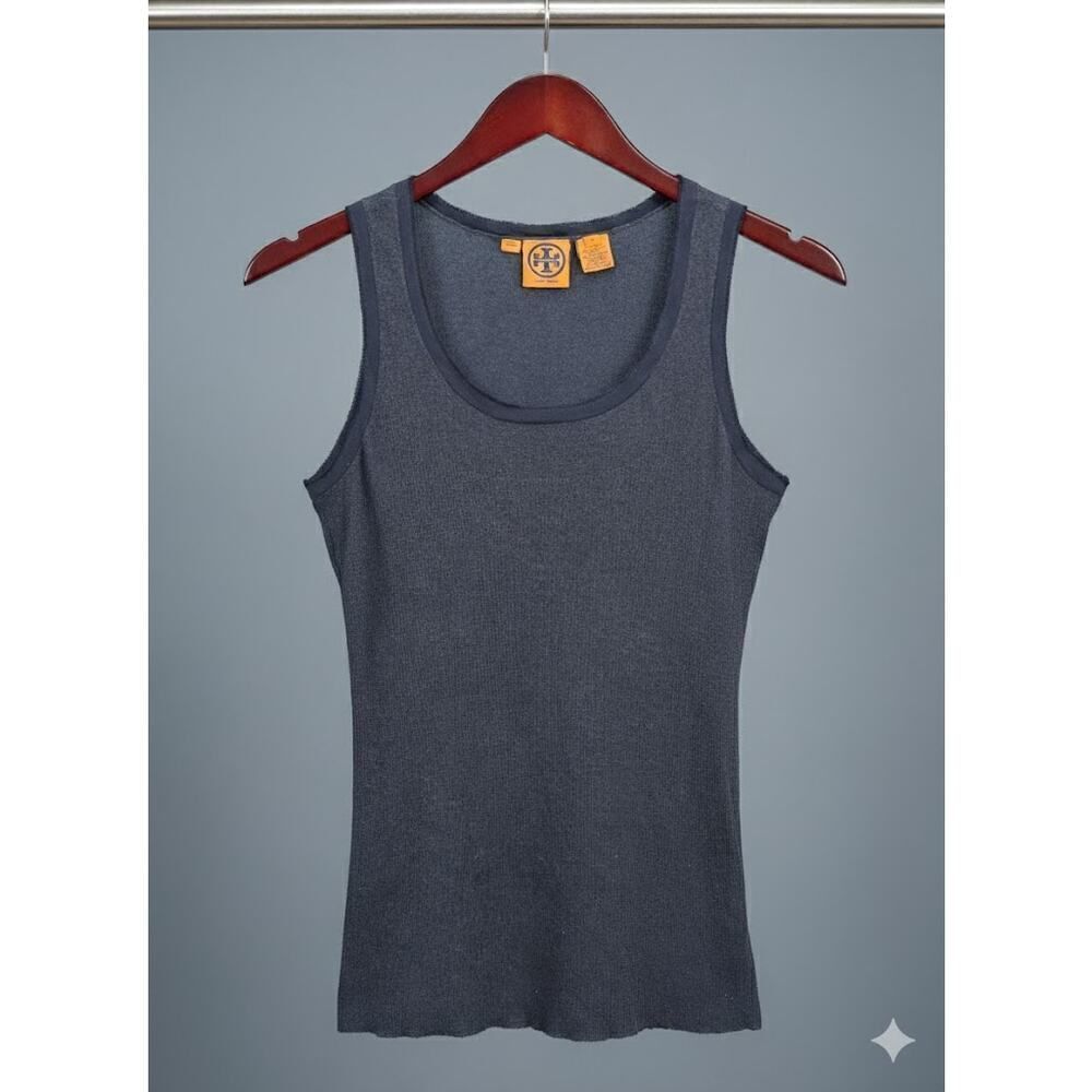 Tory Burch Women’s Dark Navy Blue Scoop Neck Sleeveless Tank Top S